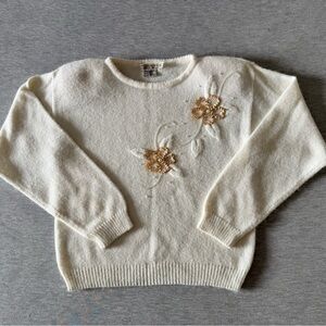 Vintage Eaton’s Sweater with Pearl Embellishment